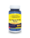 Ca+Mg+Se+Zn organice cu D3, 60 capsule, Herbagetica