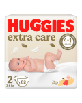 Scutece Extra Care Marimea 2, 3-6 kg, 82 bucati, Huggies