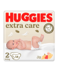 Scutece Extra Care Marimea 2, 3-6kg, 58 bucati, Huggies