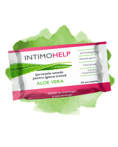  IntimoHelp servetele umede pentru igiena intima Aloe vera, 20 servetele