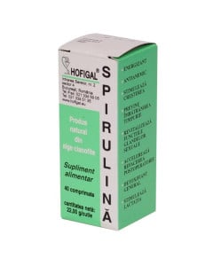 Supliment cu spirulina de la Hofigal 500 mg, 40 capsule