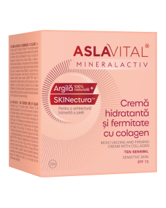Crema hidratanta si fermitate cu colagen SPF15, ten sensibil, 50ml, Aslavital 