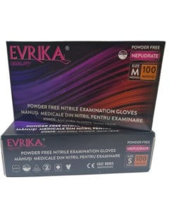 Evrika manusi nitril nepudrate marime M, 100 buc