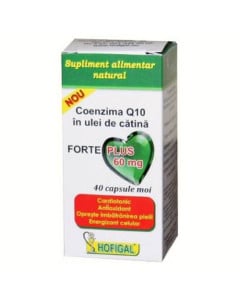Coenzima Q10 in ulei de catina Forte Plus 60mg, 40 capsule, Hofigal