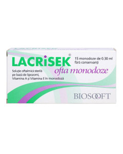 Lacrisek ofta x 15 monodoze x 0,3 ml sol. oft.