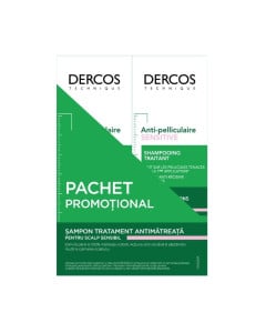 Dercos Bi-pack Sampon antimatreata scalp sensibil, 200 ml 1+1-50%, Vichy