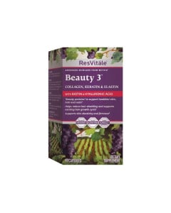 GNC Resvitale Beauty 3, Formula pentru Par, Piele si Unghii cu Colagen, Keratina si Elastina, 90 capsule