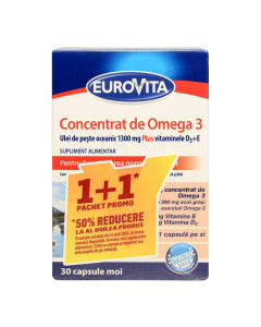 Eurovita concentrat de Omega 3 x 30 caps. moi 1+1pret special