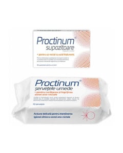 Zdrovit Proctinum Set Supozitioare, 10 bucati + servetele umede, 72 bucati CADOU