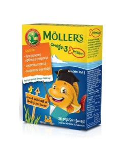 Moller's Omega-3 aroma portocala, 36 pestisori gumati