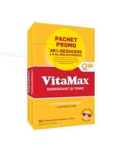 Vitamax Q10, 15 capsule 1+1 cu 40% reducere