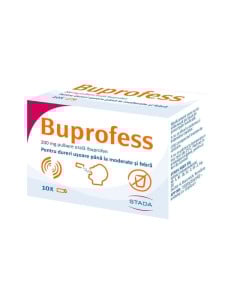 Buprofess 200 mg, 10 plicuri pulbere orala