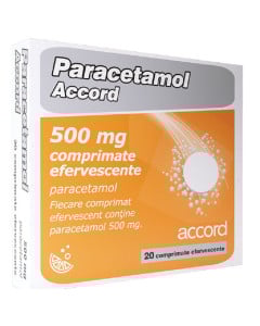 Paracetamol Accord 500 mg, 20 comprimate efervescente