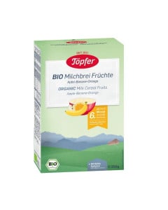 TOPFER Cereale Bio Gris lapte + fructe 6 luni, 200 g