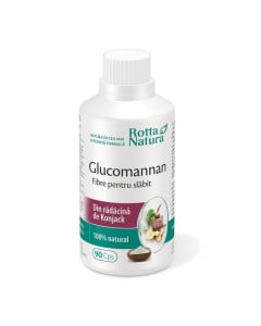 Glucomannan fibre pentru slabit,  90 capsule, Rotta Natura