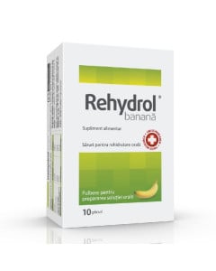 Rehydrol banana,  10 plicuri pulbere 