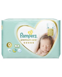 Pampers Scutece Premium Care Marimea 0 Newbaby, 3kg, 30 bucati