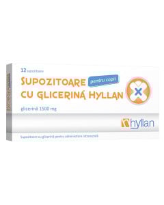 Supozitoare cu Glicerina Copii, 12 bucati, Hyllan