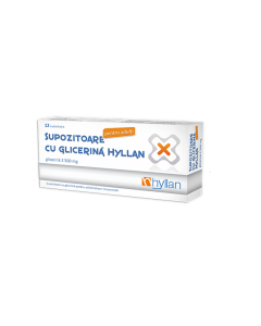 Supozitoare glicerina adulti 500mg, 12 bucati, Hyllan