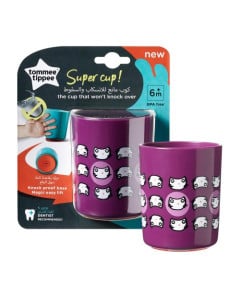 TOMMEE TIPPEE Cana No Knock Small 190ml, 6luni+, Pisicute mov