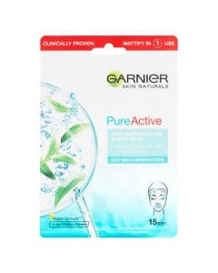 Garnier Pure Active masca servetel anti-imperfectiuni + arbore de ceai, 28 g