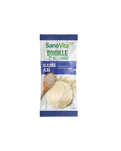 Sanovita Rondele din orez cu glazura alba, 66 g