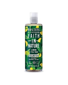 Faith in Nature Sampon natural revigorant cu lamaie si tea tree, 400 ml 