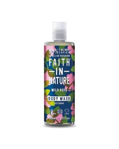 Faith in Nature Gel de dus natural, hidratant cu trandafir salbatic, 400 ml 