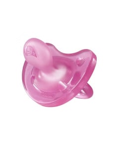CHICCO Physio, suzeta silicon monobloc forma ortodontica, Roz, 0-6 luni
