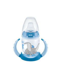 NUK Disney Dumbo, Biberon cu toarte si tetina de invatare din silicon, 6-18luni, 150ml