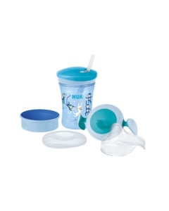 NUK Evolution All In 1, Set Cani invatare, albastru, 6 luni+, 230ml