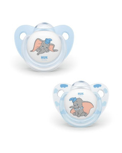 NUK Suzeta Disney Dumbo, silicon, M1, 0-6luni, 2 bucati