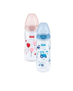 NUK First Choice Biberon cu controlul temperaturii, tetina M, 0-6luni, 300ml