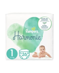 Pampers Scutece Harmonie  Marimea 1, 2-5kg, 26 bucati