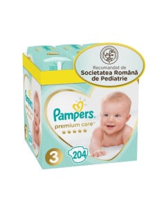 Pampers Scutece Premium Care Marimea 3 Midi, 6-10 kg, 204 bucati
