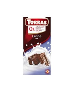 TORRAS Ciocolata cu lapte fara zahar si fara gluten, 75g