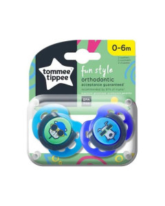 Tommee Tippee Suzeta ortodontica de zi Fun, 0-6luni, pisica/caine, 2bucati