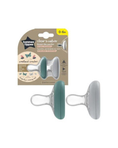 Tommee Tippee Suzeta Closer to nature, 0-6luni, verde/gri, 2bucati