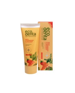 Ecodenta Pasta de dinti copii cu capsuni si morcov, 75ml