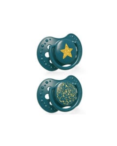 LOVI Suzeta Silicon Dynamic Stardust Green 22/893, 3-6 luni, 2 bucati