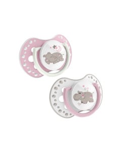 LOVI Suzeta Silicone Dynamic Night&Day fata 22/810, Hipopotam, 3-6 luni, 2 bucati 