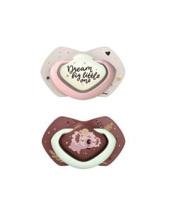 Canpol Babies Suzeta Simetrica de Silicon Sleepy Koala roz fosforescenta 22/658, 0-6luni, 2 bucati