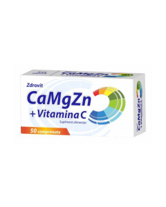 Zdrovit Calciu + Magneziu + Zinc + Vitamina C, 50 comprimate