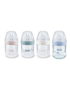 Nuk NS Biberon Sticla x 120ml + tetina silicon soft orif S asort.