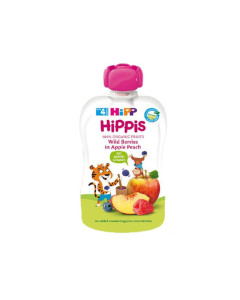 HIPPIS Piure de fructe mar piersica si fructe de padure,100g