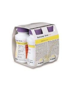 Nutricomp Drink Plus 4 Flacoane Easybottle, Banane, 200 ml