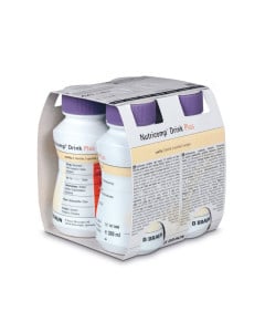 Nutricomp Drink Plus 4 Flacoane Easybottle, Vanilie, 200 ml