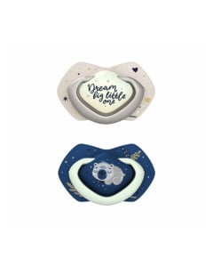 Canpol Babies Suzeta Simetrica de Silicon Sleepy Koala blu fosforescenta 22/658, 0-6 luni, 2 bucati
