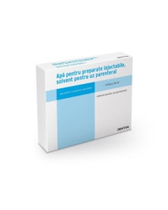 Zentiva Apa pentru preparate injectabile, solvent pentru uz parenteral, 5 fiole