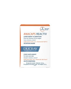 Ducray Anacaps Reactiv Supliment pentru par si unghii, 30 capsule
